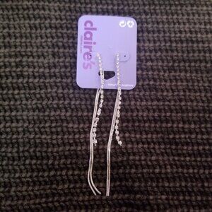 Claire's Diamante and Silver Dangle Earrings